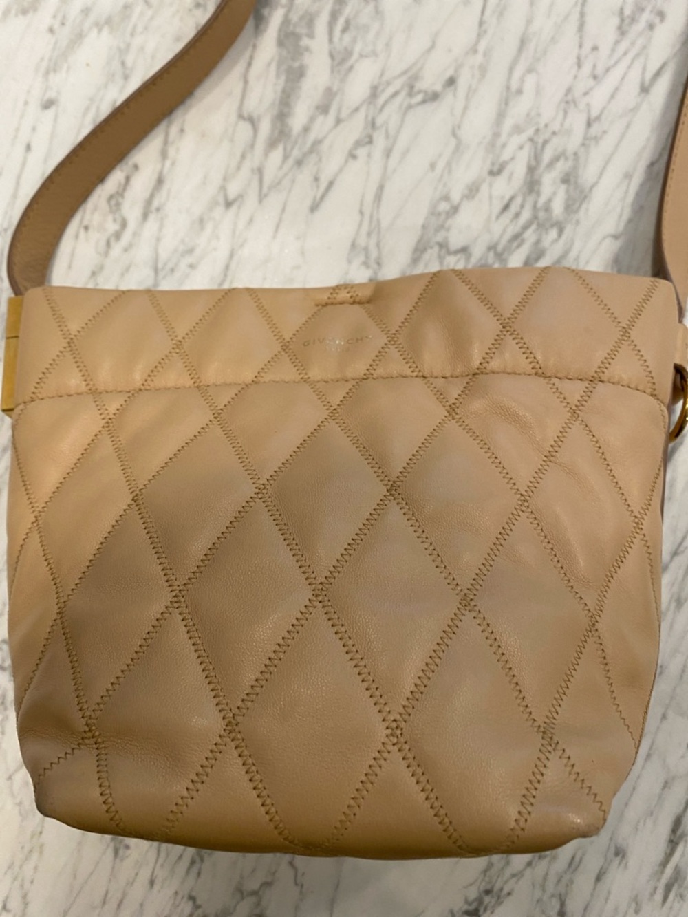 Givenchy Beige Quilted Leather Crossbody Bag
